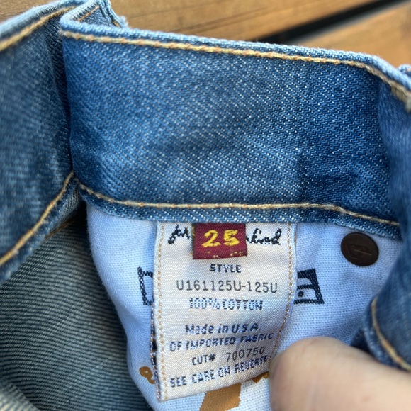 Vintage 7 for all Man Kind kick flares, medium wash, distressed. Size 25 - Picture 5 of 13